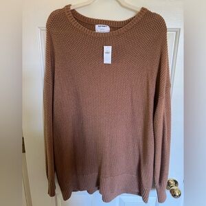 Old Navy L Camel Cotton Tunic Sweater